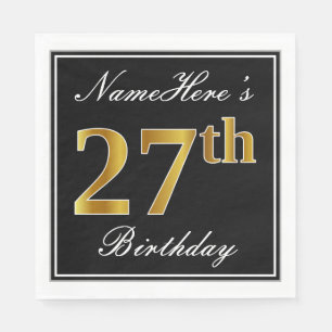 Elegant, Imitate Gold 27. Geburtstag + Individuell Serviette