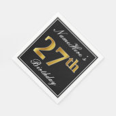 Elegant, Imitate Gold 27. Geburtstag + Individuell Serviette (Ecke)