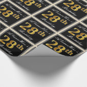 Elegant, Imitate Gold 28. Geburtstag + Individuell Geschenkpapier (Ecke)