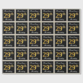 Elegant, Imitate Gold 29. Geburtstag + Individuell Geschenkpapier (Flach)