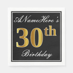 Elegant, Imitate Gold 30. Geburtstag + Individuell Serviette