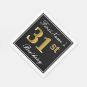Elegant, Imitate Gold 31. Geburtstag + Individuell Serviette (Ecke)