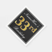 Elegant, Imitate Gold 33. Geburtstag + Individuell Serviette (Ecke)