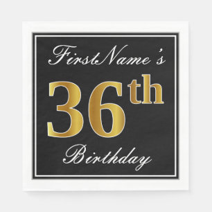 Elegant, Imitate Gold 36. Geburtstag + Individuell Serviette