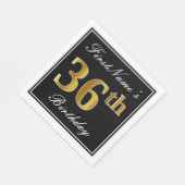 Elegant, Imitate Gold 36. Geburtstag + Individuell Serviette (Ecke)
