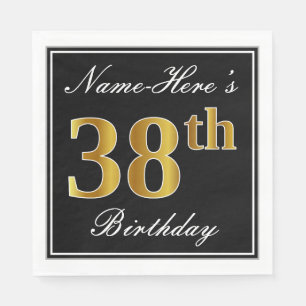 Elegant, Imitate Gold 38. Geburtstag + Individuell Serviette