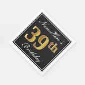 Elegant, Imitate Gold 39. Geburtstag + Individuell Serviette (Ecke)
