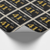 Elegant, Imitate Gold 41. Geburtstag + Individuell Geschenkpapier (Ecke)