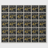 Elegant, Imitate Gold 42. Geburtstag + Individuell Geschenkpapier (Flach)