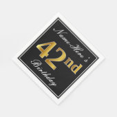 Elegant, Imitate Gold 42. Geburtstag + Individuell Serviette (Ecke)
