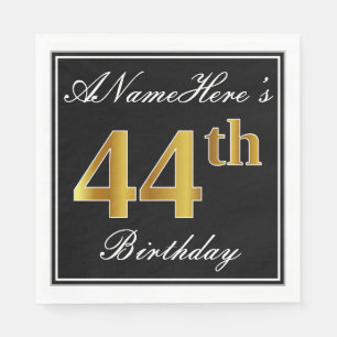 Elegant, Imitate Gold 44. Geburtstag + Individuell Serviette