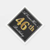 Elegant, Imitate Gold 46. Geburtstag + Individuell Serviette (Ecke)