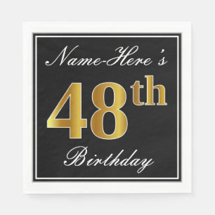 Elegant, Imitate Gold 48. Geburtstag + Individuell Serviette