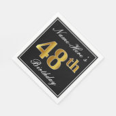 Elegant, Imitate Gold 48. Geburtstag + Individuell Serviette (Ecke)