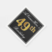 Elegant, Imitate Gold 49. Geburtstag + Individuell Serviette (Ecke)