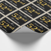 Elegant, Imitate Gold 52. Geburtstag + Individuell Geschenkpapier (Ecke)