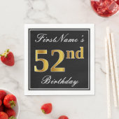 Elegant, Imitate Gold 52. Geburtstag + Individuell Serviette (Beispiel)
