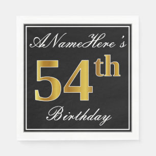 Elegant, Imitate Gold 54. Geburtstag + Individuell Serviette