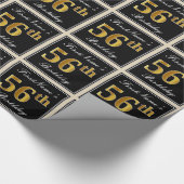 Elegant, Imitate Gold 56. Geburtstag + Individuell Geschenkpapier (Ecke)