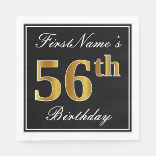 Elegant, Imitate Gold 56. Geburtstag + Individuell Serviette