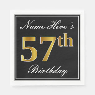 Elegant, Imitate Gold 57. Geburtstag + Individuell Serviette