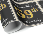 Elegant, Imitate Gold 59. Geburtstag + Individuell Geschenkpapier (Rolleneckpunkt)