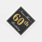 Elegant, Imitate Gold 60. Geburtstag + Individuell Serviette (Ecke)