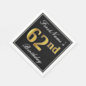 Elegant, Imitate Gold 62. Geburtstag + Individuell Serviette (Ecke)