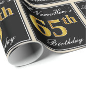 Elegant, Imitate Gold 65. Geburtstag + Individuell Geschenkpapier (Rolleneckpunkt)