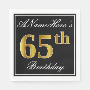 Elegant, Imitate Gold 65. Geburtstag + Individuell Serviette