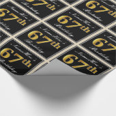 Elegant, Imitate Gold 67. Geburtstag + Individuell Geschenkpapier (Ecke)