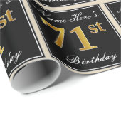 Elegant, Imitate Gold 71. Geburtstag + Individuell Geschenkpapier (Rolleneckpunkt)