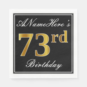 Elegant, Imitate Gold 73. Geburtstag + Individuell Serviette