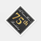 Elegant, Imitate Gold 75. Geburtstag + Individuell Serviette (Ecke)