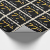 Elegant, Imitate Gold 77. Geburtstag + Individuell Geschenkpapier (Ecke)