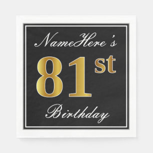 Elegant, Imitate Gold 81. Geburtstag + Individuell Serviette