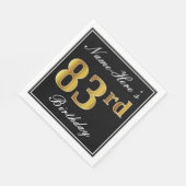 Elegant, Imitate Gold 83. Geburtstag + Individuell Serviette (Ecke)