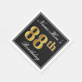 Elegant, Imitate Gold 88. Geburtstag + Individuell Serviette (Ecke)