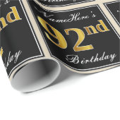 Elegant, Imitate Gold 92. Geburtstag + Individuell Geschenkpapier (Rolleneckpunkt)