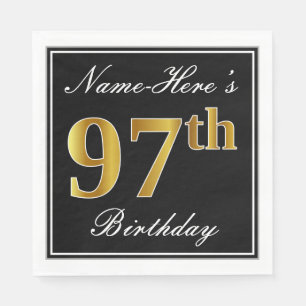 Elegant, Imitate Gold 97. Geburtstag + Individuell Serviette