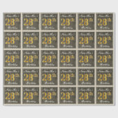 Elegant, Imitate Holz, Imitate Gold 28. Geburtstag Geschenkpapier (Flach)