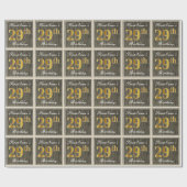 Elegant, Imitate Holz, Imitate Gold 29. Geburtstag Geschenkpapier (Flach)