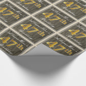 Elegant, Imitate Holz, Imitate Gold 47. Geburtstag Geschenkpapier (Ecke)