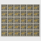 Elegant, Imitate Holz, Imitate Gold 48. Geburtstag Geschenkpapier (Flach)