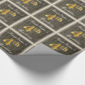 Elegant, Imitate Holz, Imitate Gold 4. Geburtstag  Geschenkpapier (Ecke)