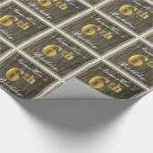 Elegant, Imitate Holz, Imitate Gold 6. Geburtstag  Geschenkpapier (Ecke)