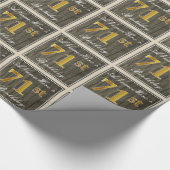 Elegant, Imitate Holz, Imitate Gold 71. Geburtstag Geschenkpapier (Ecke)