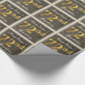 Elegant, Imitate Holz, Imitate Gold 72. Geburtstag Geschenkpapier (Ecke)