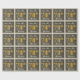 Elegant, Imitate Holz, Imitate Gold 78. Geburtstag Geschenkpapier