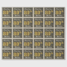 Elegant, Imitate Holz, Imitate Gold 80. Geburtstag